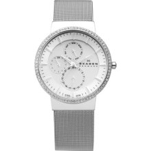 Skagen Watches Women's Silver Tone Dial Stainless Steel Stainless Ste