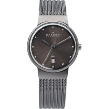 Skagen Women's Stainless Gray Watch - Mesh Bracelet - Gray Sunray Dial - 355SMM1