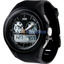 Skmei 0957 3ATM Water Resistant Analog & Digital Sports Watch with Soft Plastic Strap