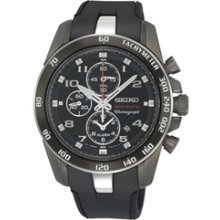 SNAE89P1 - Seiko Sportura Sapphire Black Ion Chronograph WR 100m Men's Watch