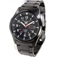 SNZG17K1 - Seiko 5 Automatic 23 Jewels WR 100m Military Black Ion Plated Watch