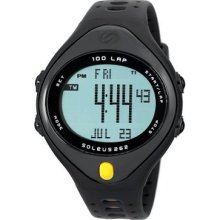 Soleus Men's Sr002102p 262 Black And Yellow 100 Lap Digital Sports Watch