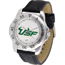 South Florida Bulls USF Mens Leather Sports Watch