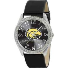 Southern Miss Golden Eagles Ladies Stainless Steel Analog Glitz Watch