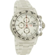 Spazio24 Cool Mens White Dial Quartz Chronograph Clear Resin Watch L4c045/01W