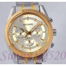 Ss Luxury 6 Hand Week Date Men Self Winding Wrist Watch