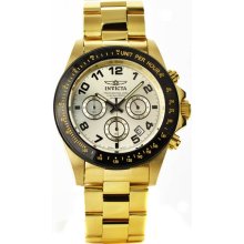 Stainless Steel 45mm Gold Ion-Plated Chronograph Timepiece