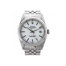 Stainless Steel Rolex Datejust 16220 White Dial Mens Watch