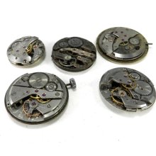Steampunk Watch Parts Movements Lot Silver Steampunk Supplies Watch Parts DIY Steampunk Jewelry Supply - 176