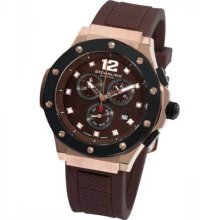 Stuhrling 160c 334k59 Apocalypse Swiss Quartz Chrono Brown/rose Mens Watch