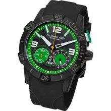 Stuhrling 265a 335671 Gen-y Sport Quartz Chrono Blk/green Dial Rubber Mens Watch