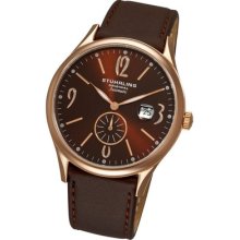 Stuhrling Original 171d Mens Cuvette Infinity Automatic Brown Watch