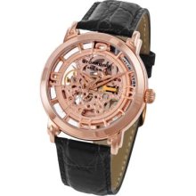 Stuhrling Original Men's Winchester Skeleton Automatic Leather Strap Watch