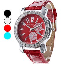 Style Women's Casual PU Analog Quartz Wrist Watch (Assorted Colors)