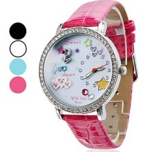 Style Women's Fashion PU Analog Quartz Wrist Watch (Assorted Colors)
