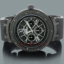 Super Techno Watches: Mens Diamond Watch 0.10ct Black