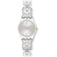 Swatch Crystal Lace Grey Stainless Steel Ladies Watch LK294G