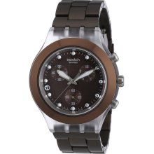 Swatch SVCK4042AG Diaphane Brown Dial Plastic Case Chrono Men's Watch