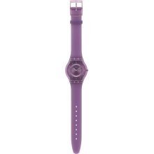 Swatch Women's Skin SFV107 Purple Rubber Quartz Watch with Purple Dial