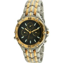 Swiss Edition Se3611-Ch Swiss Made Mens Two-Tone Round Watch With A Multi-Function Movement And Charcoal Dial