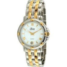 Swiss Edition Se3820-Mw Swiss Made Mens Two-Tone Round Dress Watch With A White Dial