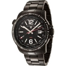 Swiss Legend Men's Quartz Watch With Black Dial Analogue Display And Silver Stainless Steel Bracelet Sl-90013-Bb-11-Sa