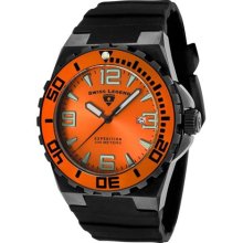 SWISS LEGEND Watches Men's Expedition Orange Dial Black Silicone Blac