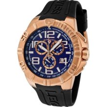 SWISS LEGEND Watches Men's Super Shield Chronograph Blue Dial Rose Gol