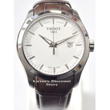 T035.410.16.031.00 Tissot Couturier Mens Brown Leather Band Watch Silver Dial
