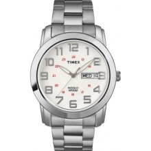 T2N437 Timex Mens Classic White Dial Steel Watch