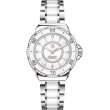 Tag Heuer Formula 1 Diamond Automatic Steel and White Ceramic Ladies Watch WAU2213.BA0861