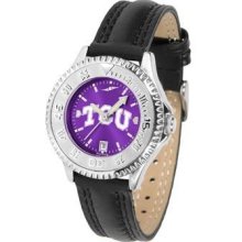 TCU Texas Christian Ladies Leather Wristwatch
