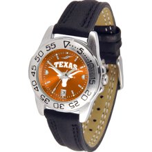 Texas Longhorns Sport Leather Band AnoChrome-Ladies Watch