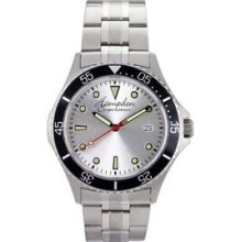 The Clark Men`s Brushed And Polished Stainless Steel Bracelet Watch