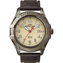 Timex Expedition Cream Dial Gunmetal Ip Stainless Steel & Leather Watch T49807