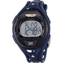 Timex Ironman Fullsize Quartz Watch With Lcd Dial Digital Display And Blue Resin Strap T5k337su