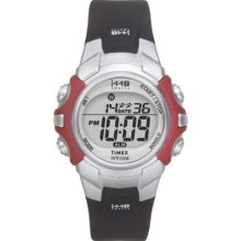 Timex Mens Black Resin Digital Sports Watch with Red Bezel Black