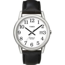 Timex Men's Easy Reader Quartz Black Leather Strap Watch
