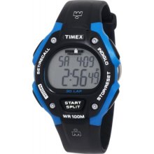 Timex Men's T5K521 Sport Ironman Black and Bright Blue Full Size 30 Lap Watch