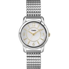 Timex Women's Elevated Classics T2N844 Silver Stainless-Steel Quartz Watch with Silver Dial