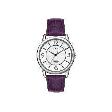 Timex Women's T2n690 Purple Croco Leather Strap Watch