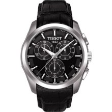 Tissot Men's 'Couturier' Black Chronograph Dial Black Strap Watch ...