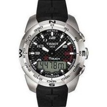 Tissot Men's T-Touch Expert Black Dial Rubber Strap Chronograph Watch