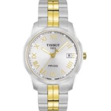 Tissot PR100 Steel Arabic 38mm Watch - Steel Dial, Stainless Steel Bracelet T0494101103200 Sale Authentic