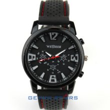 Titanium Black Casing Smart Casual Business Men Army Sport Silicone Rubber Watch