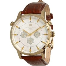Tommy Hilfiger 1790874 Brown Leather Multifunction Gold Case Men Watch 50m