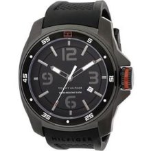 Tommy Hilfiger Men's 1790708 Black Ion Plated Silicone Strap Watch