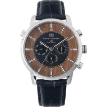 Tommy Hilfiger Men's Mens Black Leather Strap Watch