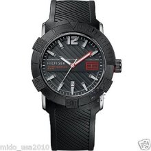 Tommy Hilfiger Mens Sport Black Silicone Watch 1790735