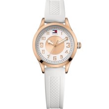 Tommy Hilfiger Watch, Womens White Silicone Strap 1781114